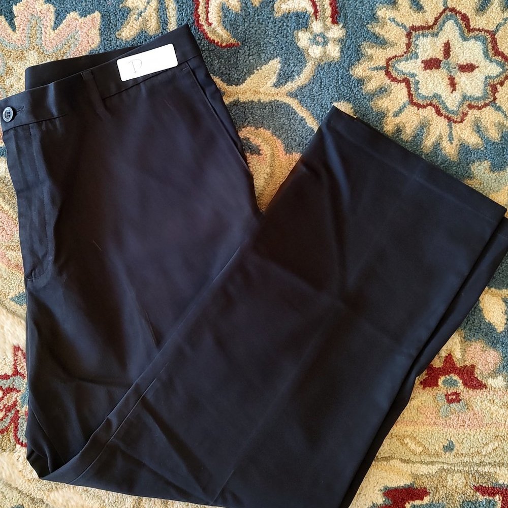 Dockers 40x30 Classic Fit Flat Front Black Khakis Chinos Pants Cotton Work